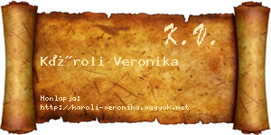 Károli Veronika névjegykártya